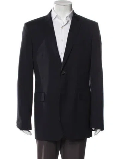 Pre-owned Burberry Virgin Wool Blazer In Blue