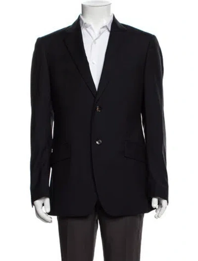 Pre-owned Burberry Virgin Wool Blazer In Blue