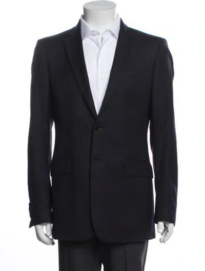Pre-owned Burberry Virgin Wool Blazer In Blue