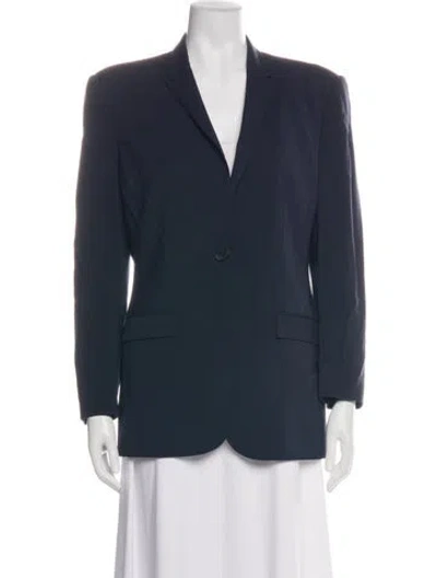 Pre-owned Burberry Virgin Wool Blazer In Blue