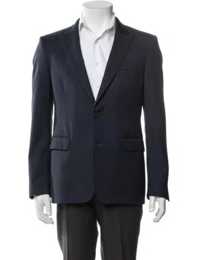 Pre-owned Burberry Virgin Wool Blazer In Blue