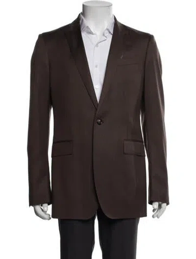 Pre-owned Burberry Virgin Wool Blazer In Brown