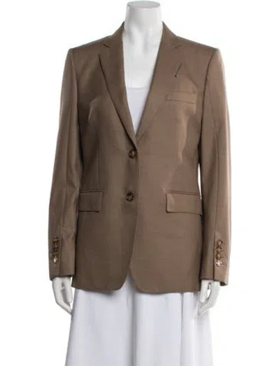 Pre-owned Burberry Virgin Wool Blazer In Brown