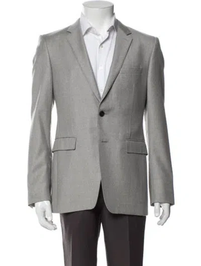 Pre-owned Burberry Virgin Wool Blazer In Gray