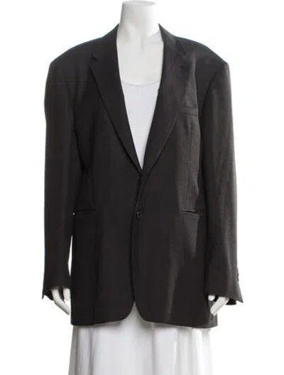 Pre-owned Burberry Virgin Wool Blazer In Gray
