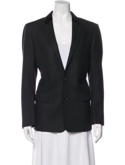 Pre-owned Burberry Virgin Wool Blazer In Gray