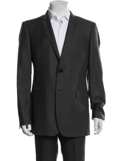 Pre-owned Burberry Virgin Wool Blazer In Gray