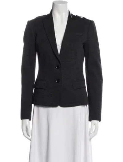 Pre-owned Burberry Virgin Wool Blazer In Gray