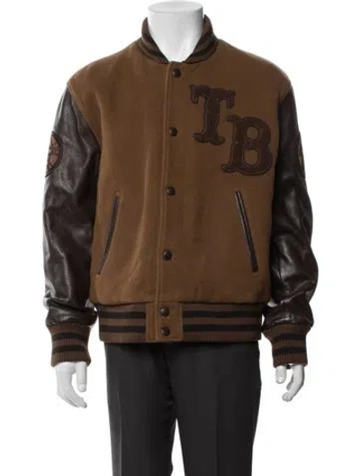 Pre-owned Burberry Virgin Wool Bomber Jacket In Brown