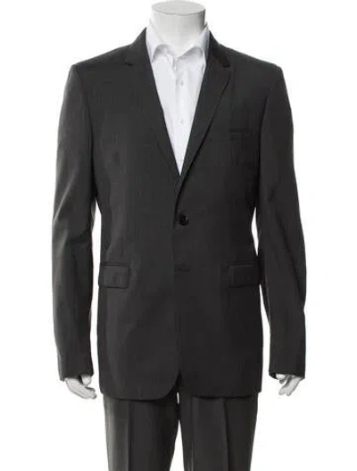 Pre-owned Burberry Virgin Wool Chain-link Accents Blazer In Grey