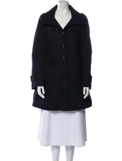 Pre-owned Burberry Virgin Wool Coat In Black