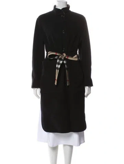 Pre-owned Burberry Virgin Wool Coat In Black