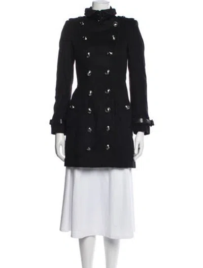 Pre-owned Burberry Virgin Wool Coat In Blue