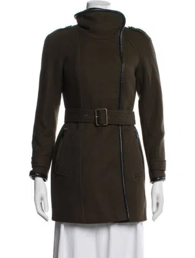 Pre-owned Burberry Virgin Wool Coat In Green