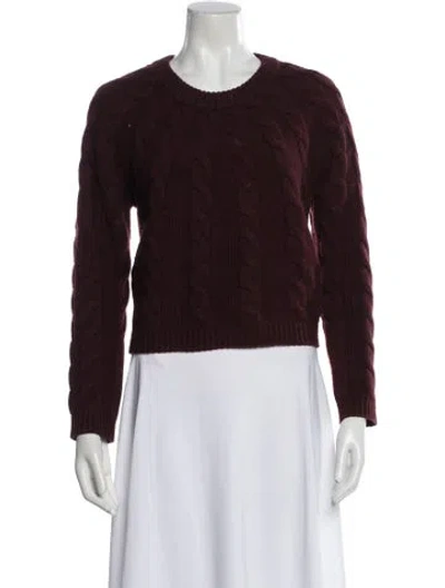Pre-owned Burberry Virgin Wool Crew Neck Sweater In Burgundy