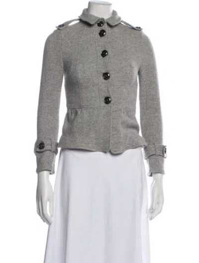 Pre-owned Burberry Virgin Wool Jacket In Gray