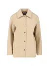 Burberry Virgin Wool Jacket In Neutral