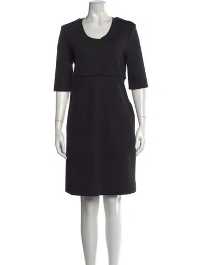 Pre-owned Burberry Virgin Wool Knee-length Dress In Black