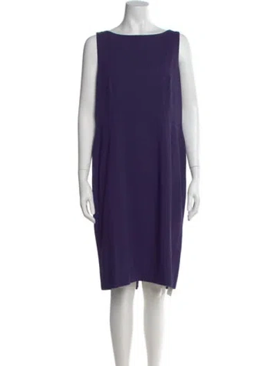 Pre-owned Burberry Virgin Wool Knee-length Dress In Purple