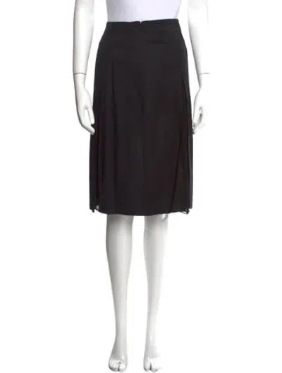 Pre-owned Burberry Virgin Wool Knee-length Skirt In Black