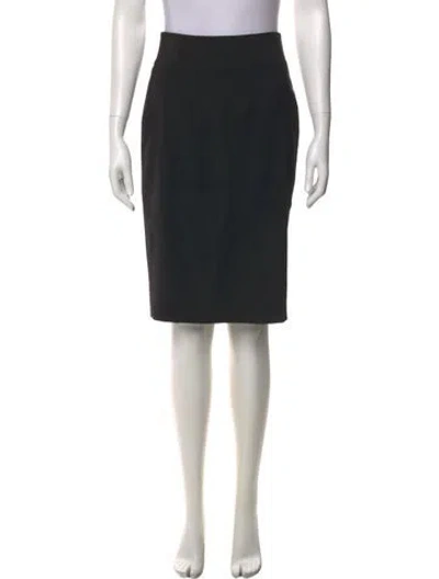 Pre-owned Burberry Virgin Wool Knee-length Skirt In Black