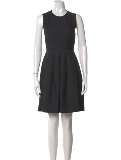 Pre-owned Burberry Virgin Wool Mini Dress In Black