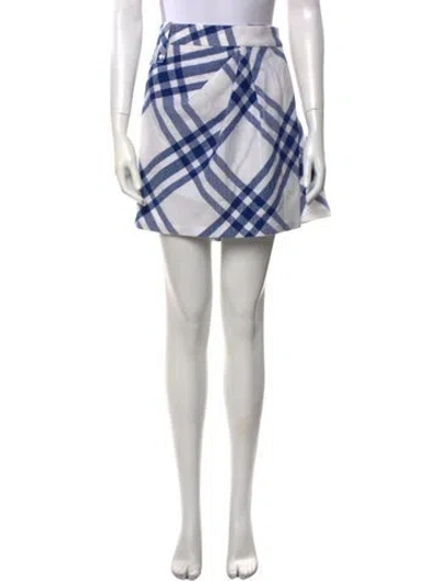 Pre-owned Burberry Virgin Wool Mini Skirt In White