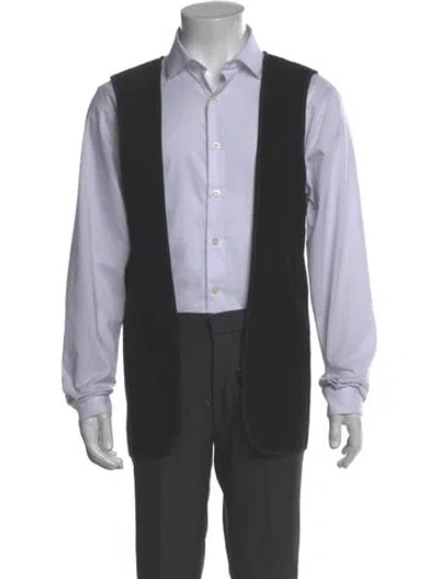 Pre-owned Burberry Virgin Wool Open Front Cardigan In Gray