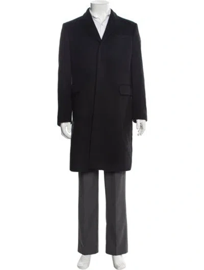 Pre-owned Burberry Virgin Wool Overcoat In Black