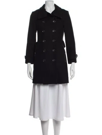 Pre-owned Burberry Virgin Wool Peacoat In Black