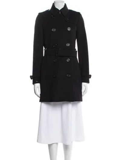 Pre-owned Burberry Virgin Wool Peacoat In Black