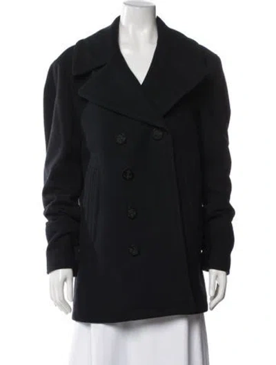 Pre-owned Burberry Virgin Wool Peacoat In Black