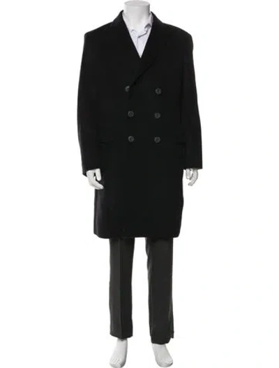 Pre-owned Burberry Virgin Wool Peacoat In Black