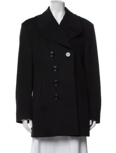 Pre-owned Burberry Virgin Wool Peacoat In Black