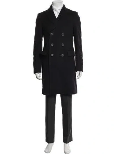 Pre-owned Burberry Virgin Wool Peacoat In Black