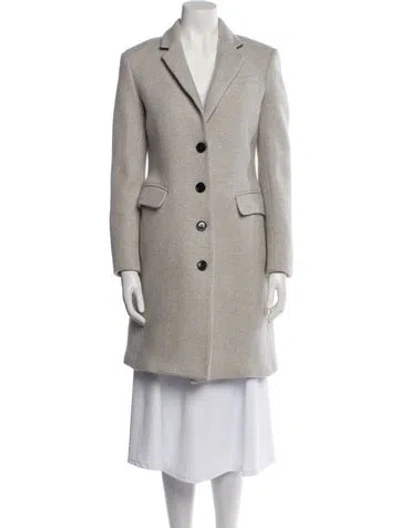 Pre-owned Burberry Virgin Wool Peacoat In Gray