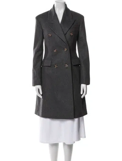 Pre-owned Burberry Virgin Wool Peacoat In Gray