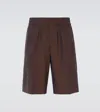 Burberry Bermuda Wool Shorts Loops Belt In Brown