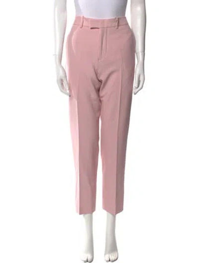 Pre-owned Burberry Virgin Wool Skinny Leg Pants In Pink