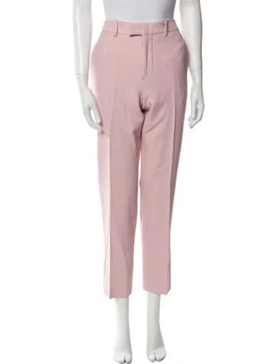 Pre-owned Burberry Virgin Wool Skinny Leg Pants In Pink