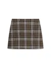 Burberry Virgin Wool Skirt With  Check Print In Brown