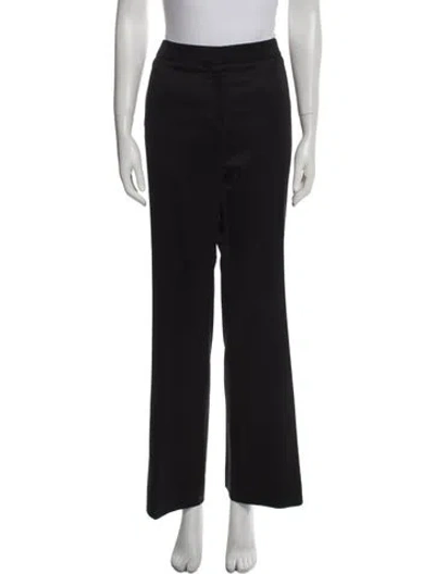 Pre-owned Burberry Virgin Wool Straight Leg Pants In Black