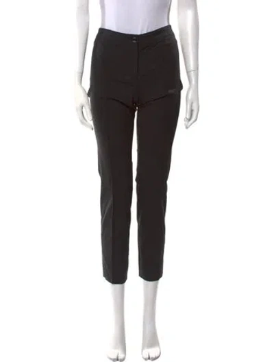 Pre-owned Burberry Virgin Wool Straight Leg Pants In Black