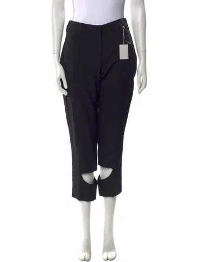Pre-owned Burberry Virgin Wool Straight Leg Pants In Black