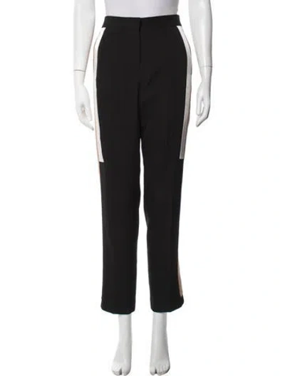 Pre-owned Burberry Virgin Wool Straight Leg Pants In Black