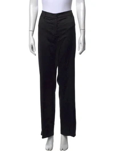 Pre-owned Burberry Virgin Wool Straight Leg Pants In Blue