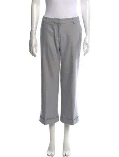 Pre-owned Burberry Virgin Wool Straight Leg Pants In Gray