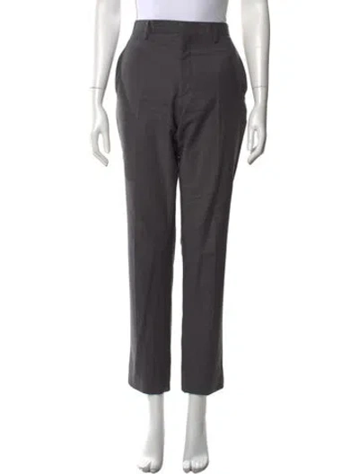 Pre-owned Burberry Virgin Wool Straight Leg Pants In Gray