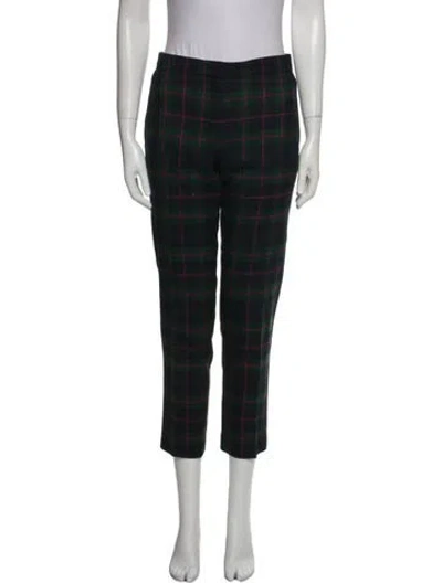 Pre-owned Burberry Virgin Wool Straight Leg Pants In Green