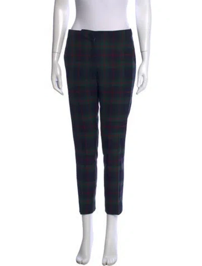 Pre-owned Burberry Virgin Wool Straight Leg Pants In Green